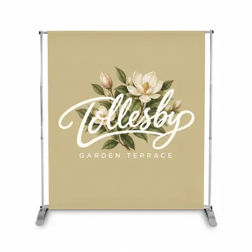 Pegasus Tension Banner - Telescopic - 3000mm Wide x 2400mm Height, shown with example artwork