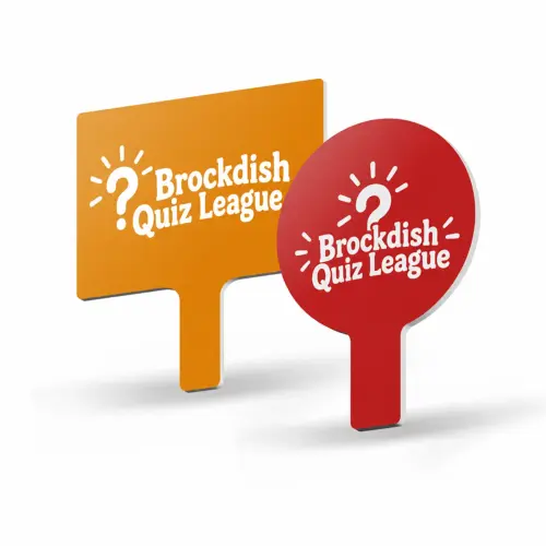 Printed Paddle - Full Colour Double-Sided Print - Square - A4 Size, shown with example artwork