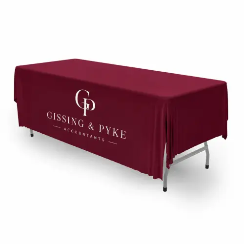 Printed Tablecloth for 6ft Trestle Table - 1540mm x 2780mm, shown with example artwork