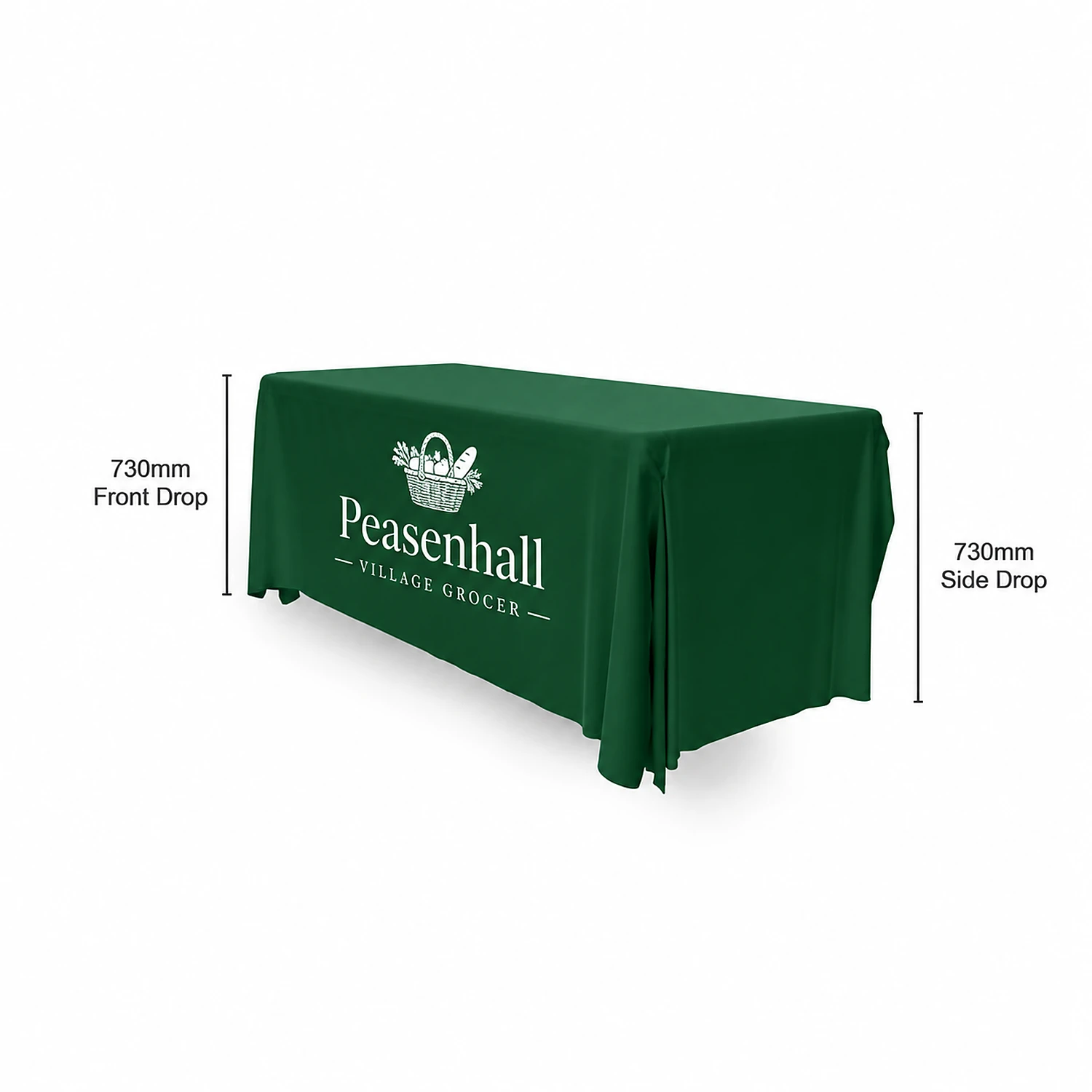 Printed Tablecloth for 6ft Trestle Table - 1540mm x 3260mm, shown with example artwork