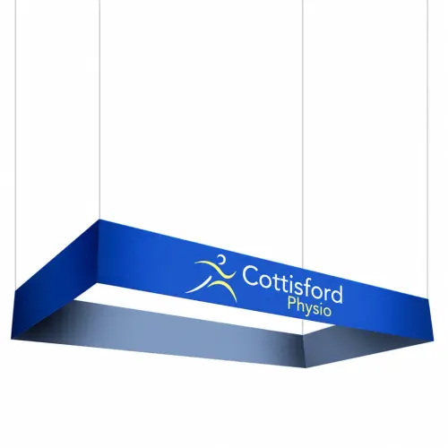 Rectangular Hanging Structure - 6000 x 3000 x 1200mm H - Single-Sided, shown with example artwork