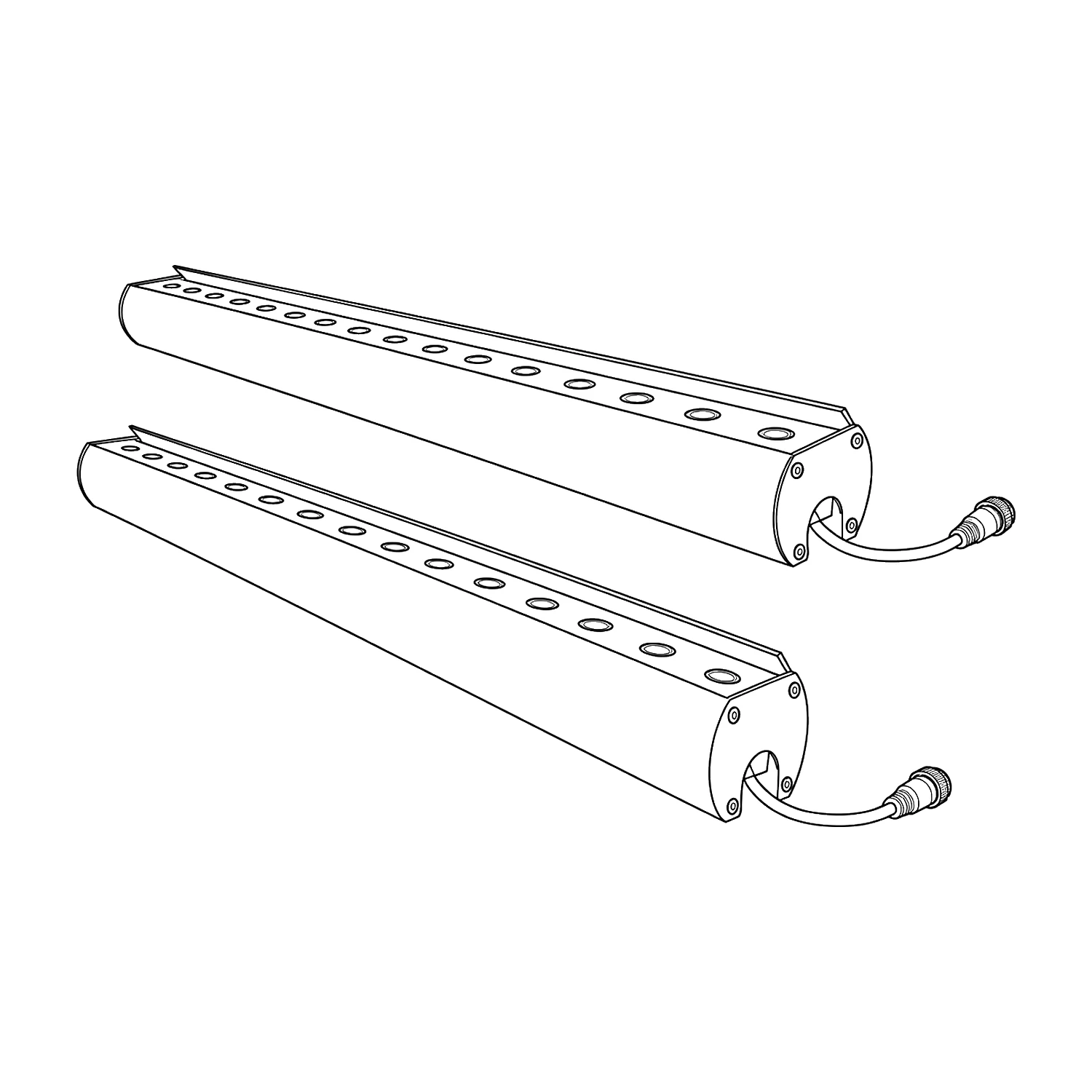 Pair of RGB light bars line drawing