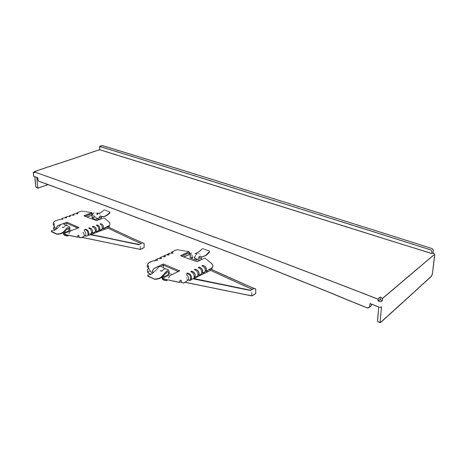 Single sided shelf and brackets line drawing