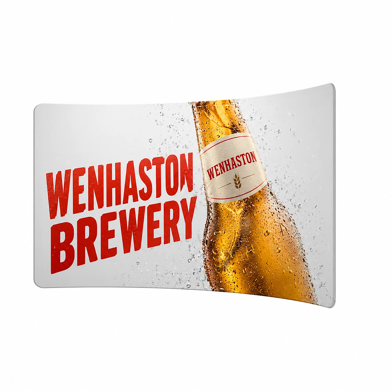 Soft Touch Curved Fabric Display - 4m Wide - Double-Sided, shown with example artwork