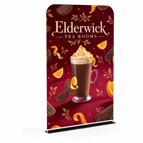 Soft Touch Fabric Banner - 1500mm Wide - Single-Sided, shown with example artwork