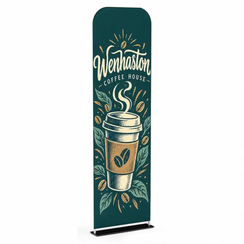 Soft Touch Fabric Banner - 600mm Wide - Single-Sided, shown with example artwork
