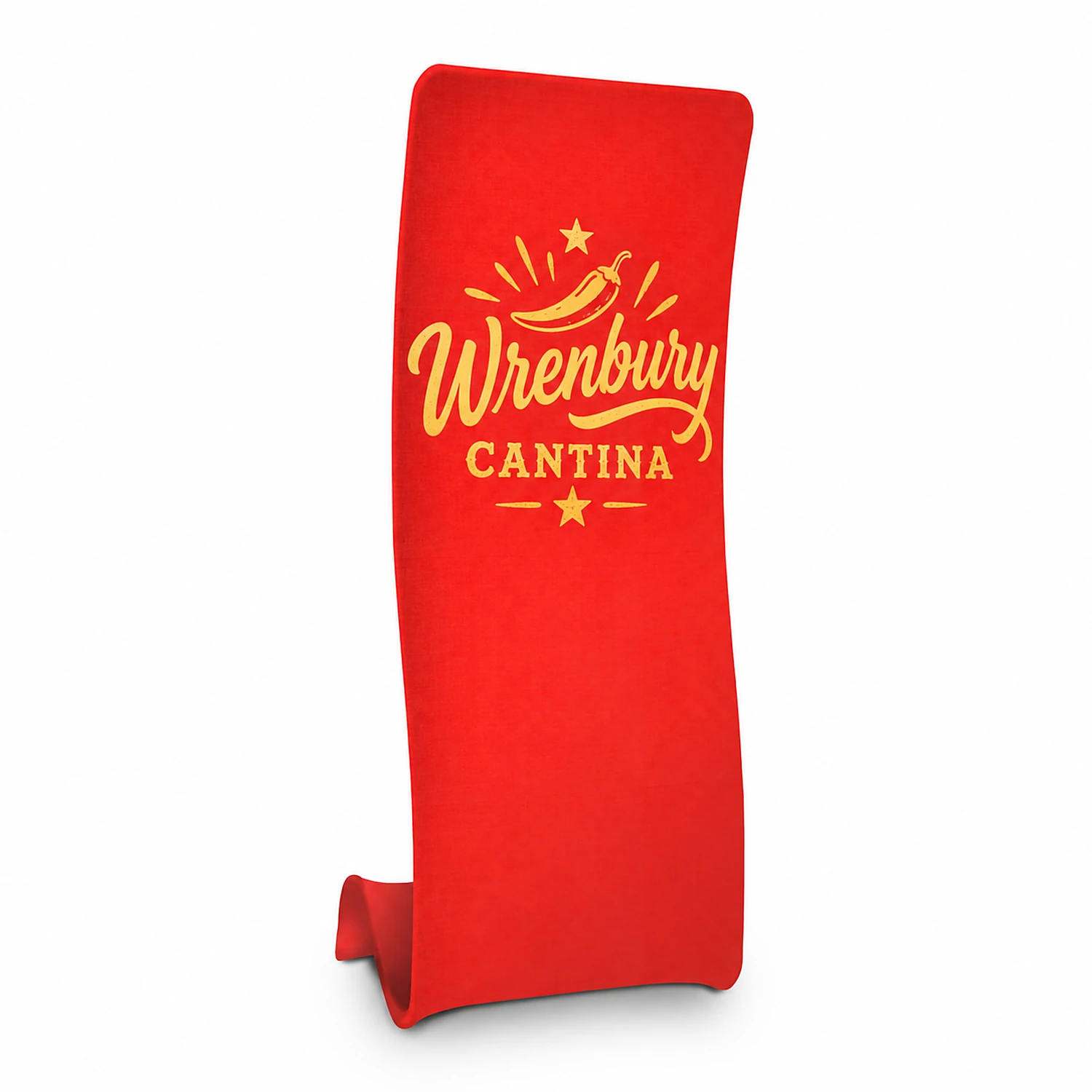 Soft Touch Snake Stand - Free-Standing Tension Banner, shown with example artwork