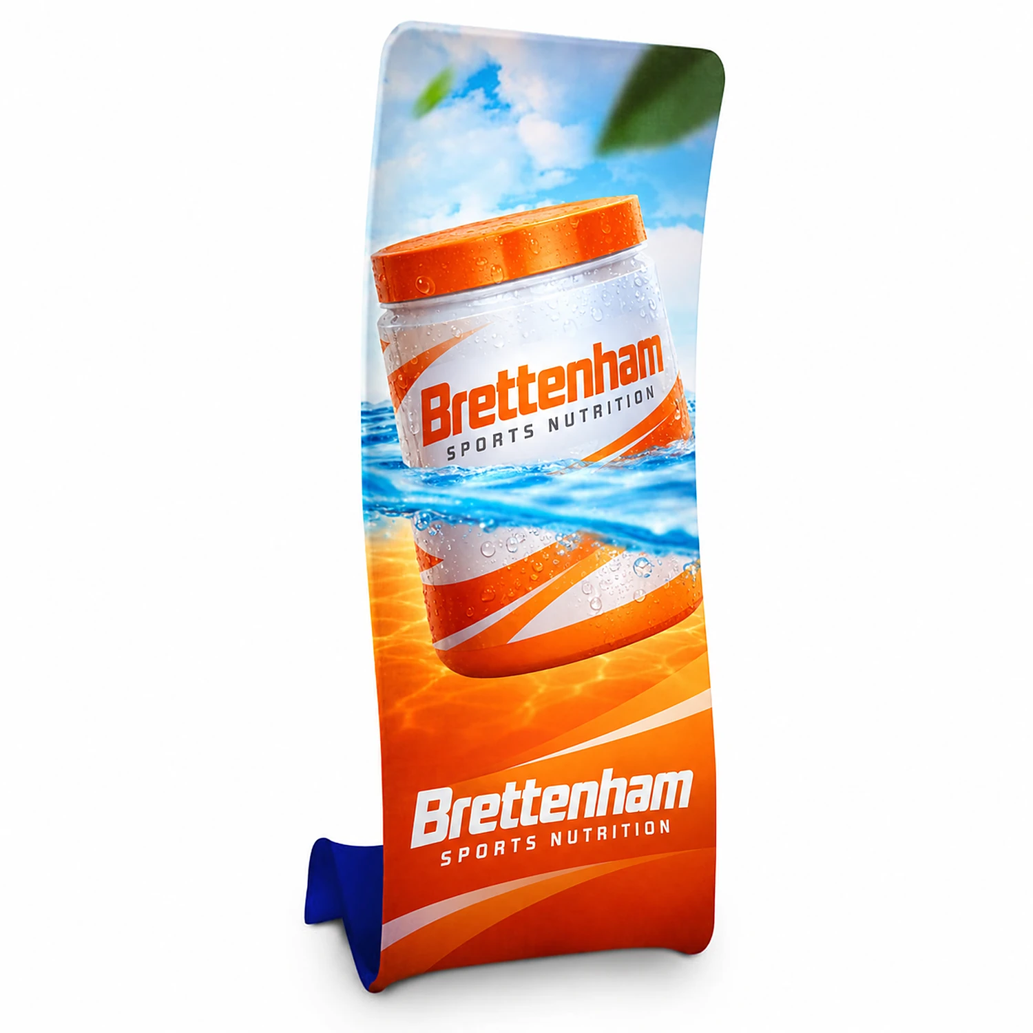 Soft Touch Snake Stand - Free-Standing Tension Banner, shown with example artwork