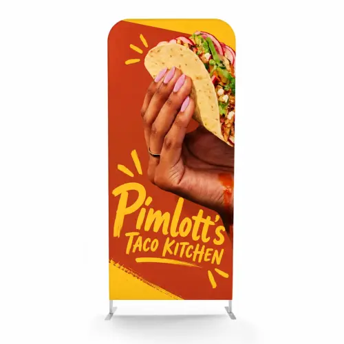 Soft Touch Straight Fabric Display - 1.2m - Single Sided, shown with example artwork