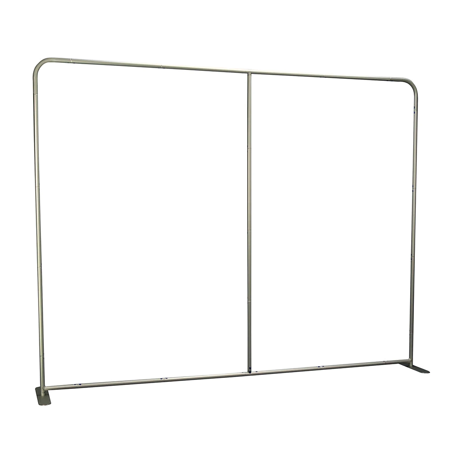 Assembled aluminium frame of the straight fabric display wall