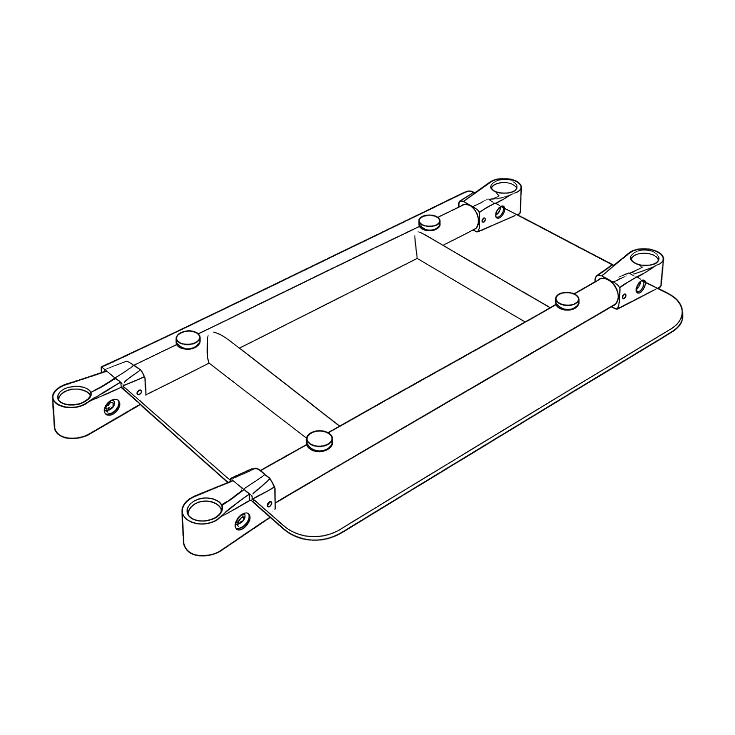 Straight counter middle shelf line drawing