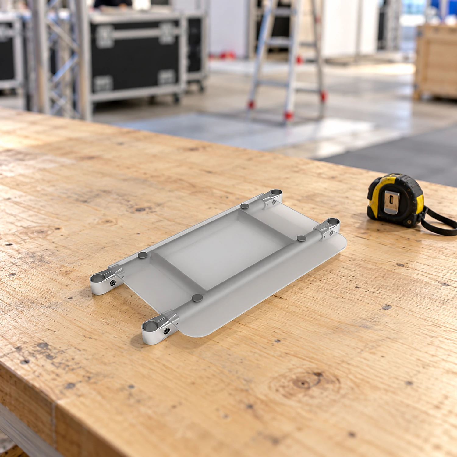 Counter middle shelf on a workbench