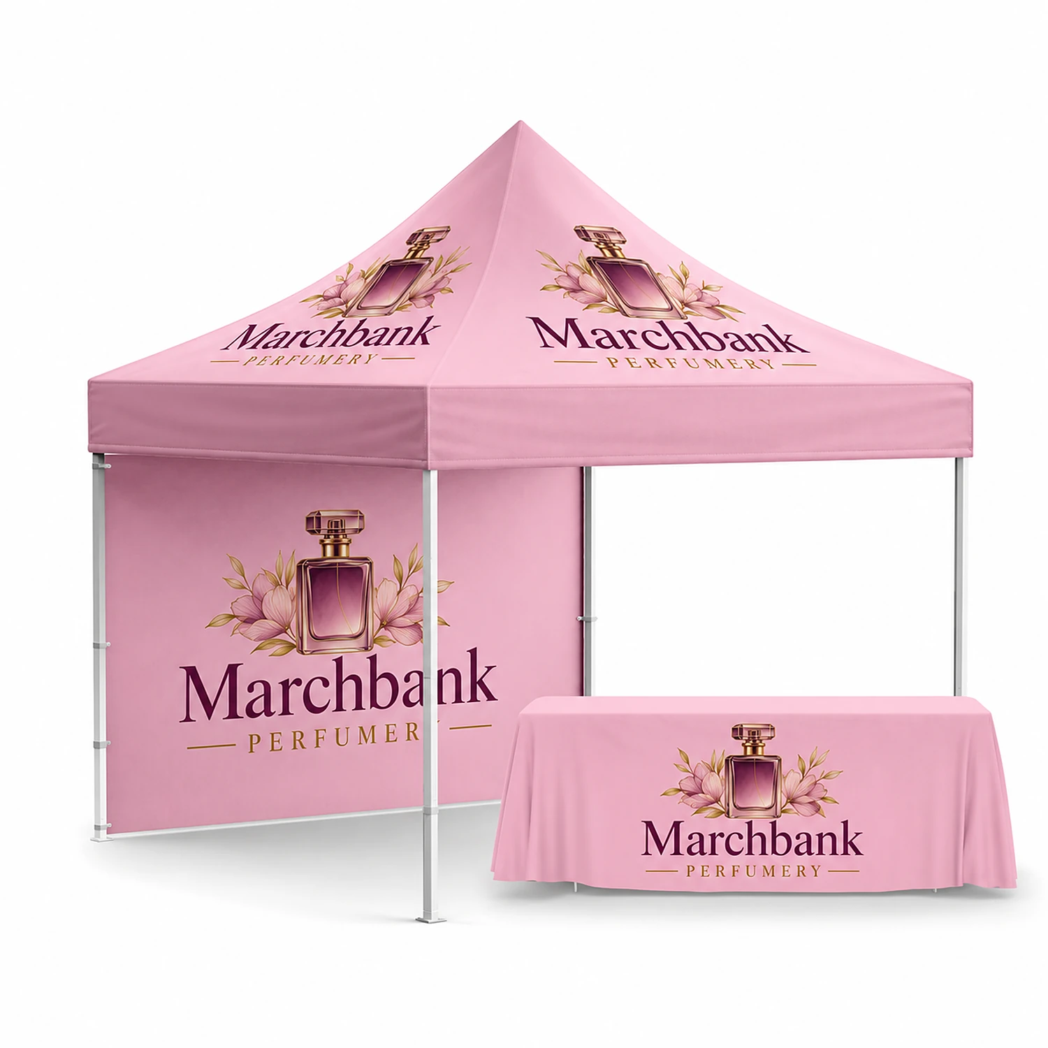 The Discover Plus Gazebo Kit - 3m x 6m - Custom Printed Canopy, shown with example artwork