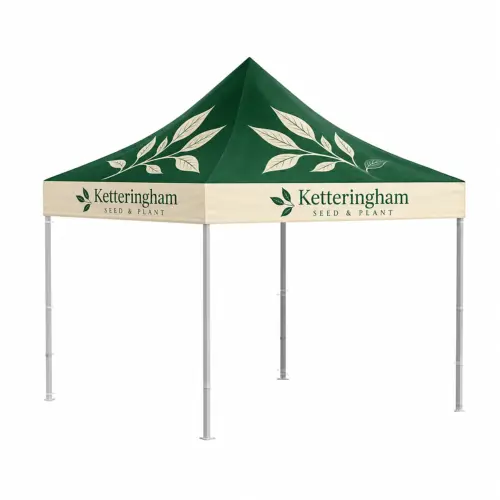 The Standard Gazebo - 3m x 6m - Custom Printed Weatherproof Canopy, shown with example artwork