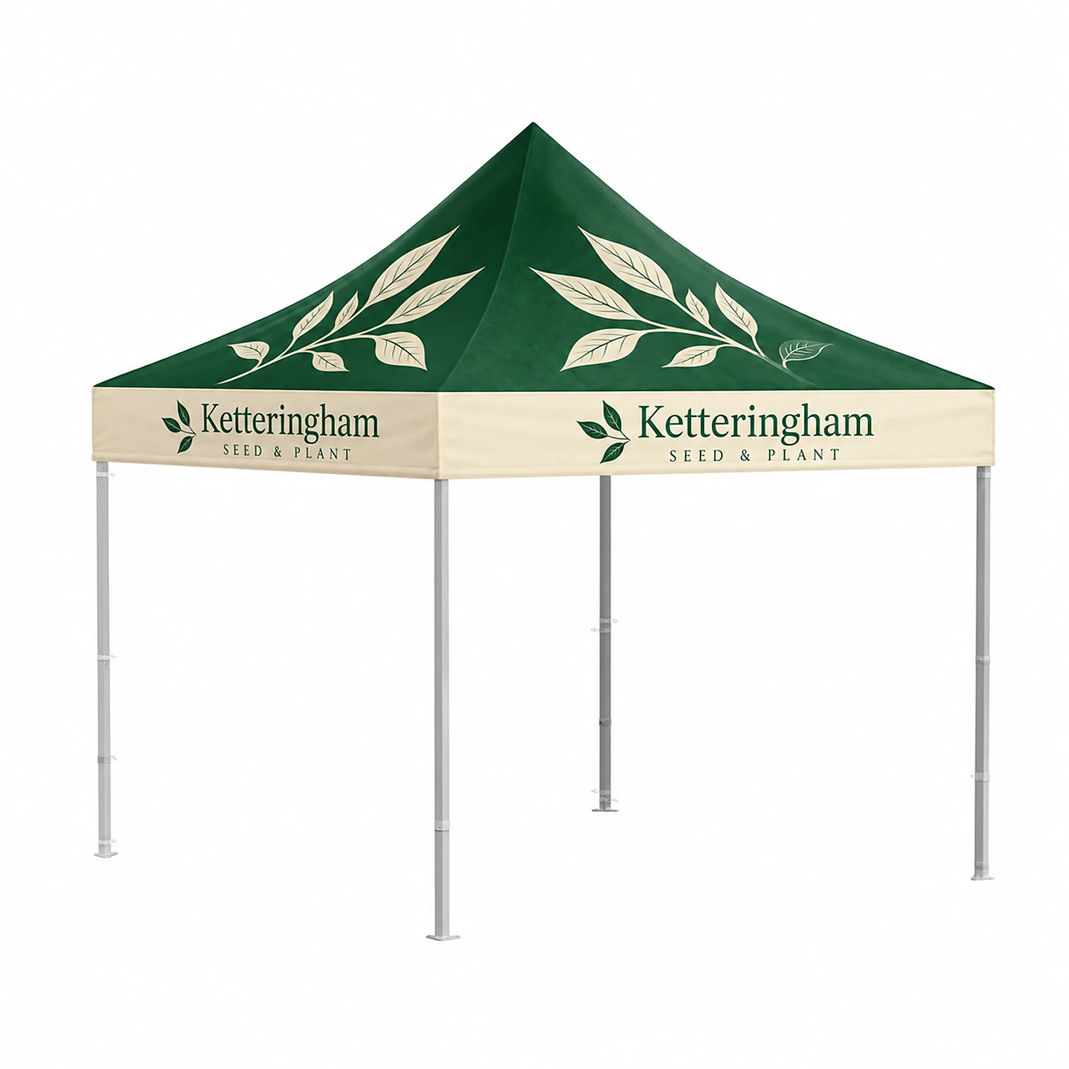 The Standard Gazebo - 3m x 6m - Custom Printed Weatherproof Canopy, shown with example artwork