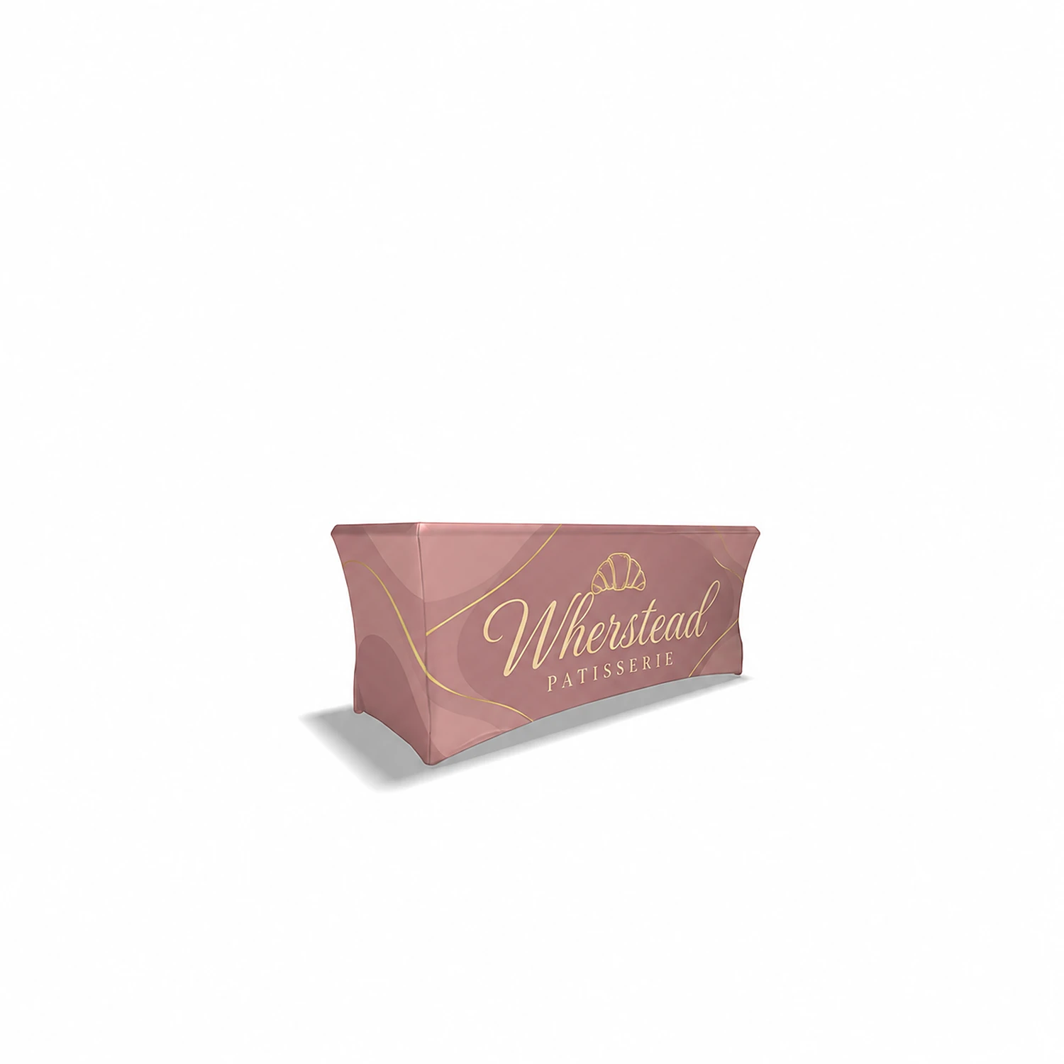 Tight Fitted Table Cloth - Full Back Graphics - 8ft, shown with example artwork