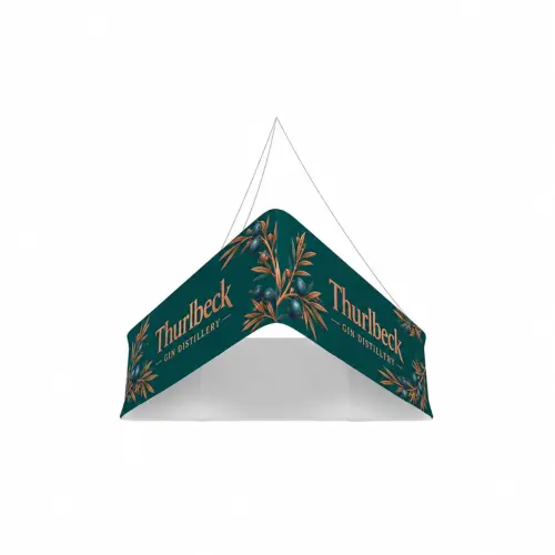Trio Blimp - Hanging Banner System - Double-Sided Print - 8ft x 48in, shown with example artwork