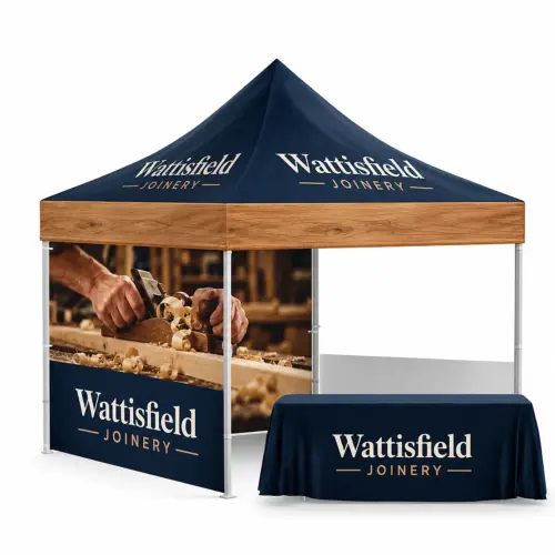 Vision Gazebo Kit - 3m x 6m - Custom Printed, shown with example artwork