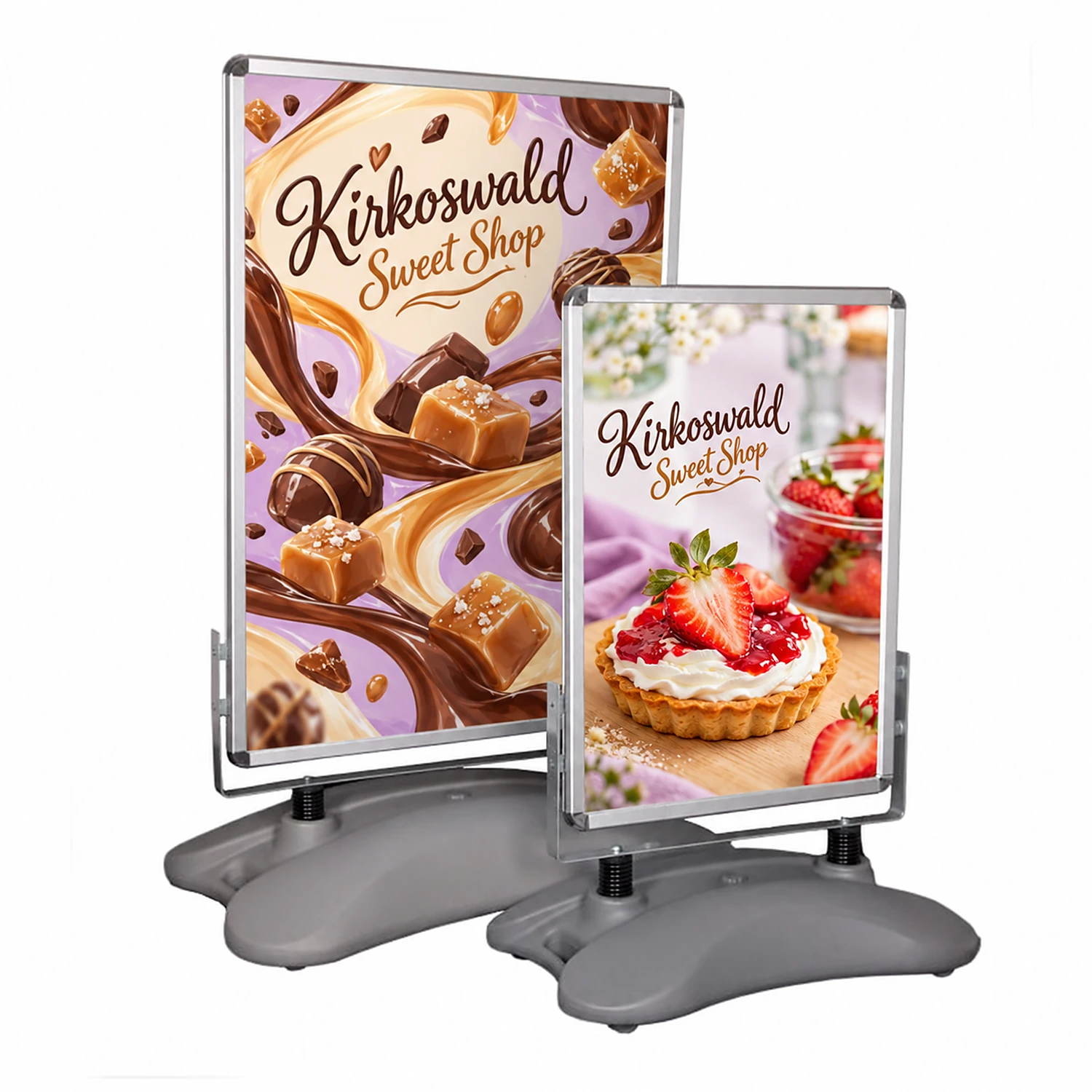 Vision Site Master A-Board - Double-Sided Full Colour Print - A2 Size, shown with example artwork