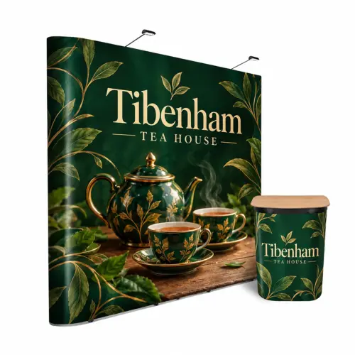 Vision Straight Pop-Up Display Kit - Exhibition Stand - 3x5, shown with example artwork