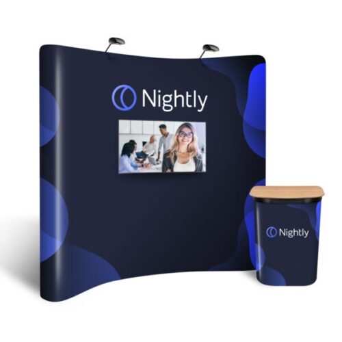 Vision Curved Pop-Up TV Stand Display - 3x3 - Supports 20"-50" TV