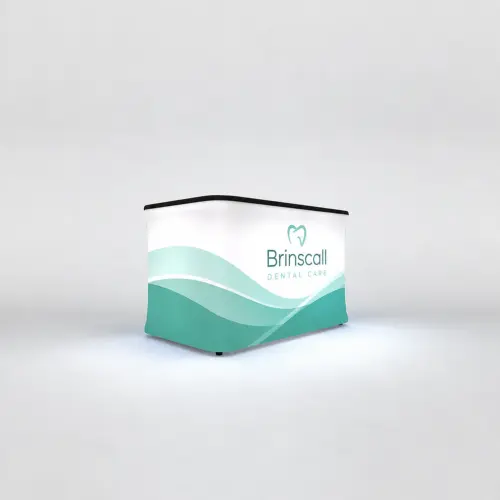 WaveLight® Air Backlit Inflatable Counter - Rectangular Mini - 560mm H, shown with example artwork