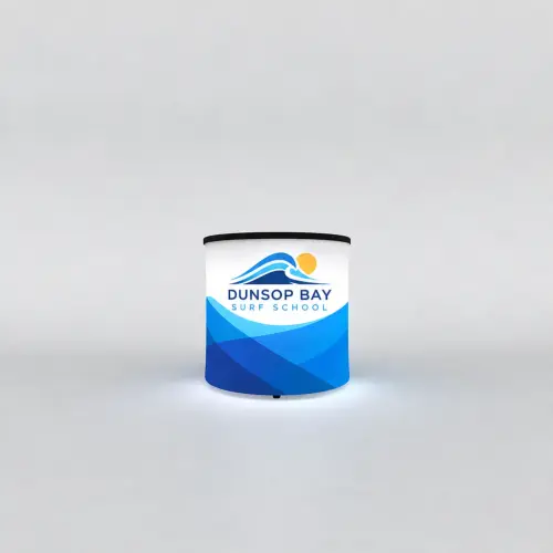 WaveLight® Air Inflatable Backlit Counter - Circular Mini, shown with example artwork