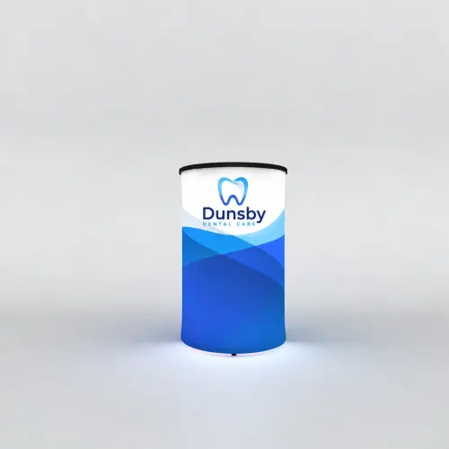 WaveLight® Air Inflatable Backlit Counter - Medium - 600 x 600 x 970mm, shown with example artwork