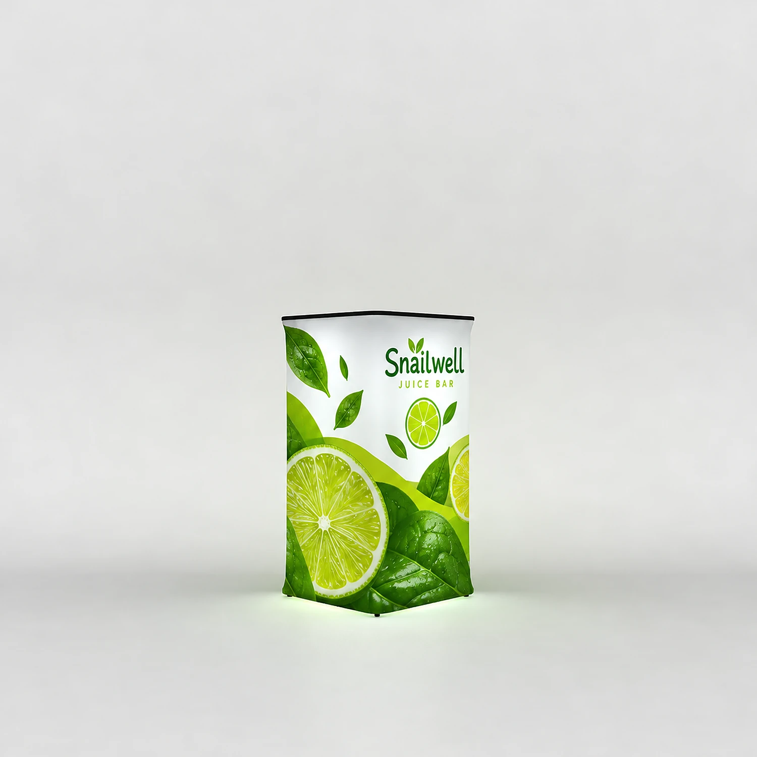 WaveLight® Air Inflatable Backlit Square Tower - 800 x 800 x 1500 mm, shown with example artwork