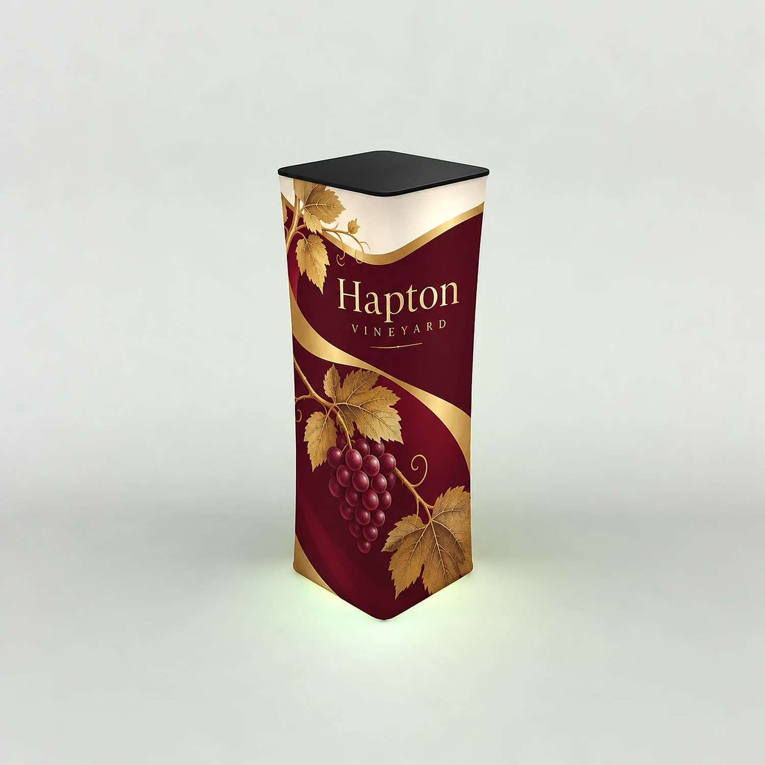 WaveLight® Air Inflatable Backlit Square Tower - 800 x 800 x 2280 mm, shown with example artwork
