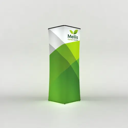 WaveLight® Air Inflatable Backlit Square Tower - 800 x 800 x 2280 mm, shown with example artwork