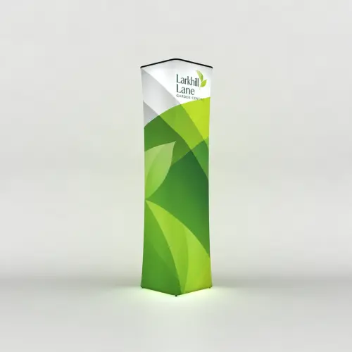 WaveLight® Air Inflatable Backlit Square Tower - 800 x 800 x 3200 mm, shown with example artwork