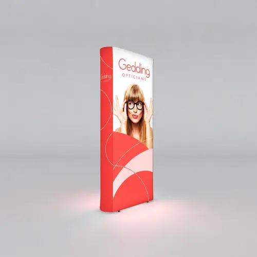 WaveLight® Air Wall - Double-Sided - 1000 x 300 x 2300mm, shown with example artwork