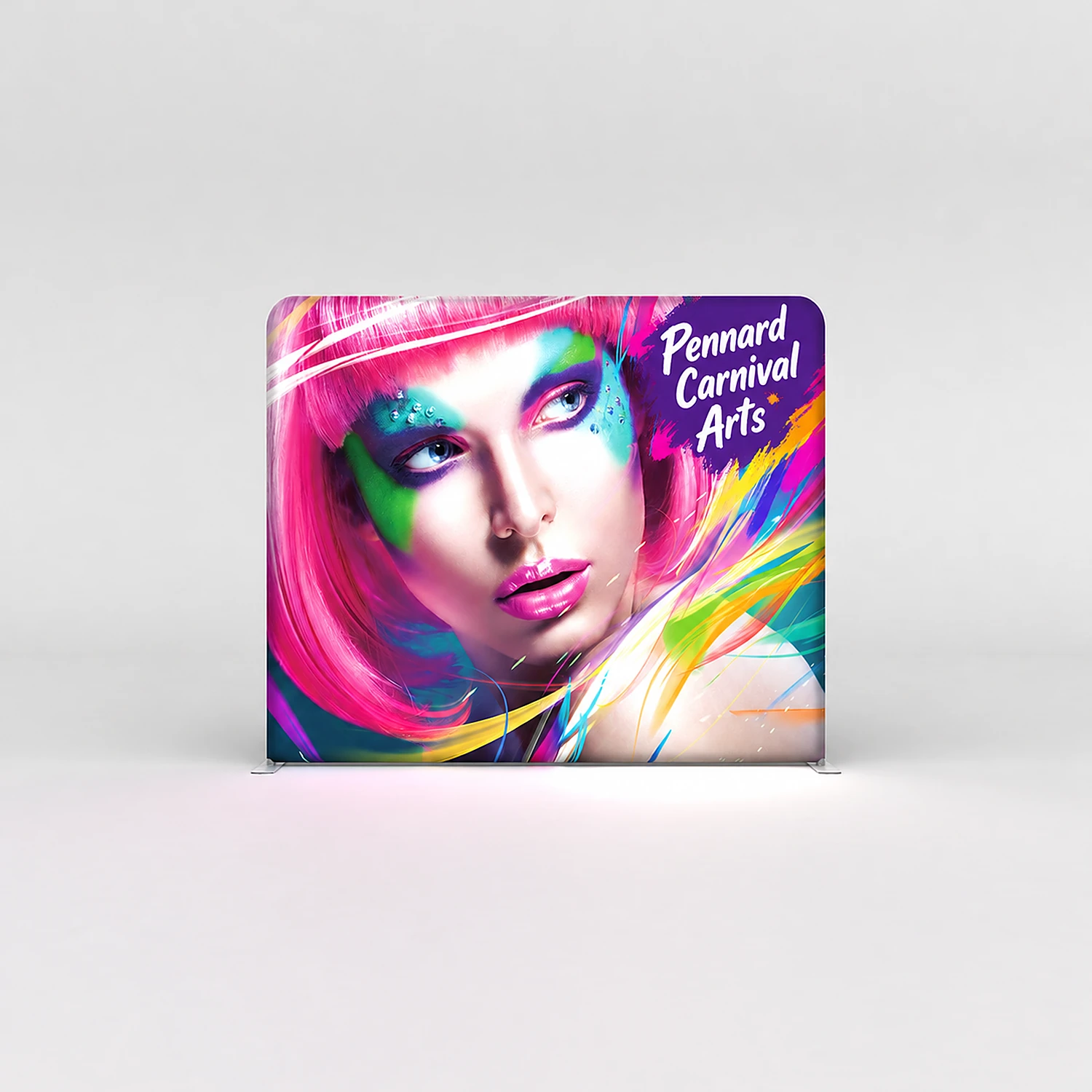 WaveLight® Backlit Display Wall - 10ft - Single-Sided, shown with example artwork
