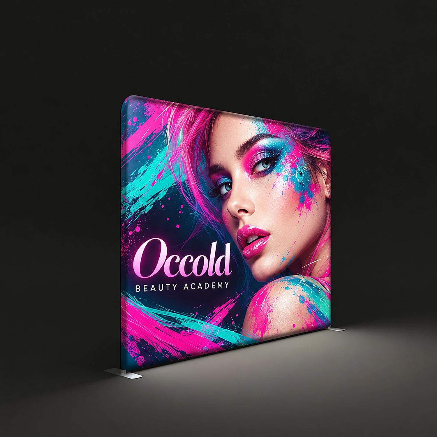 WaveLight® Backlit Display Wall - 10ft - Single-Sided, shown with example artwork