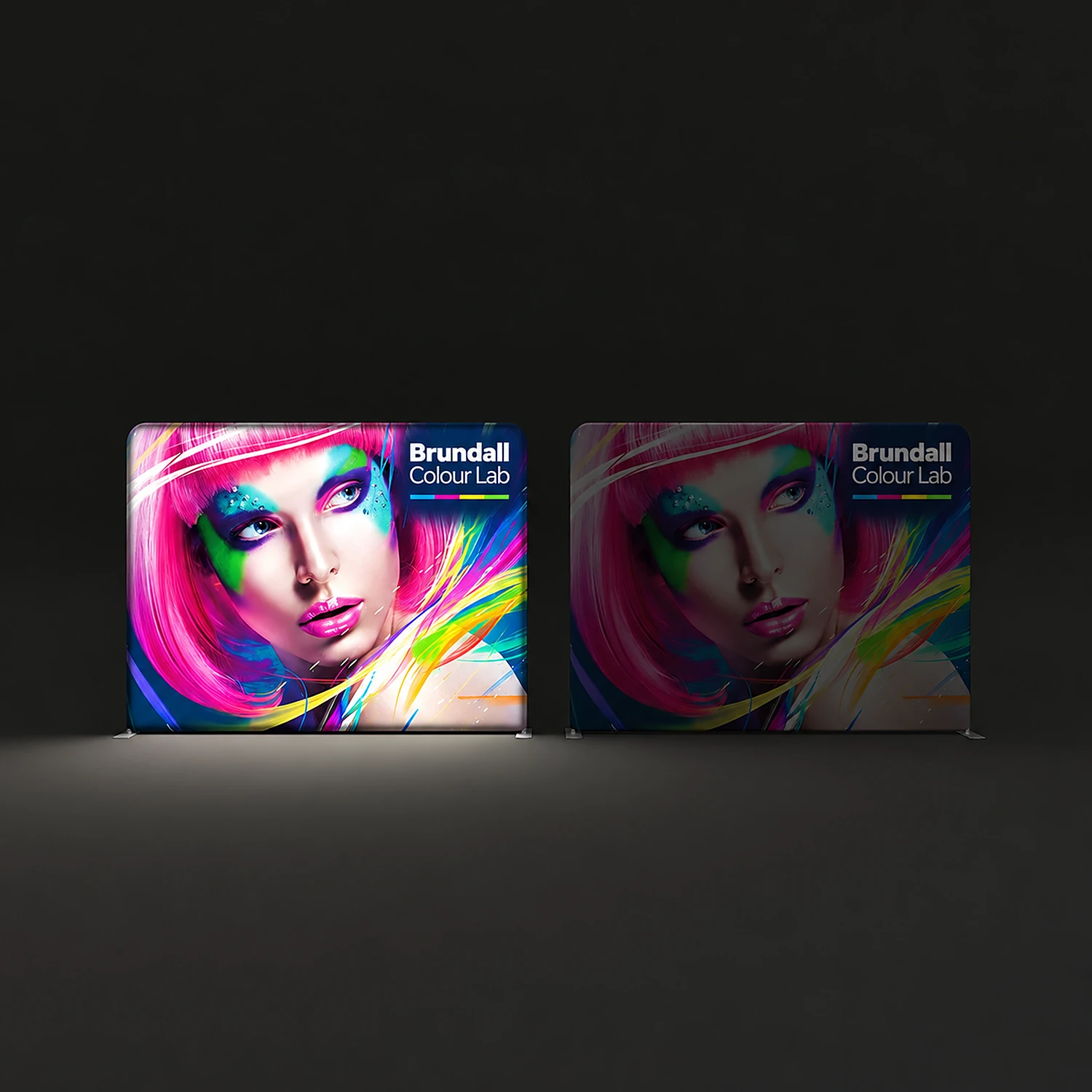 WaveLight® Backlit Display Wall - 10ft - Single-Sided, shown with example artwork