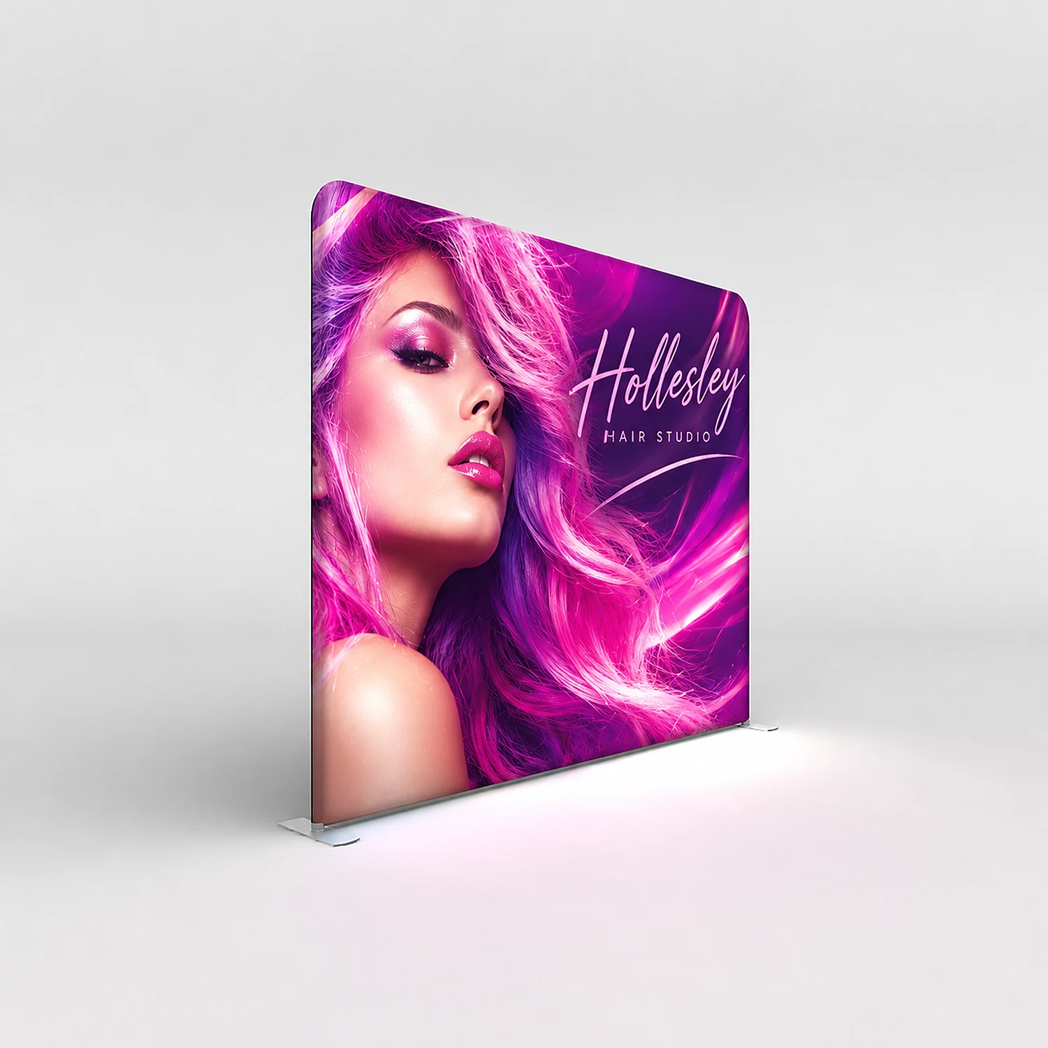 WaveLight® Backlit Display Wall - 10ft - Single-Sided, shown with example artwork