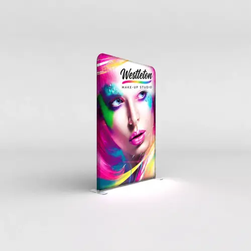 WaveLight® Backlit Display Wall - 5ft - Single-Sided, shown with example artwork