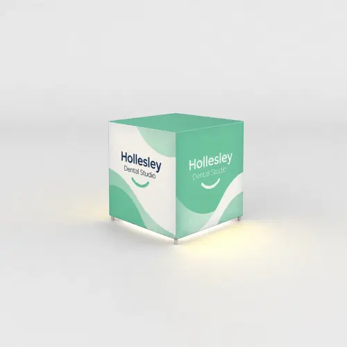 WaveLight® Casonara SEG Light Counter 100L Full Kit - 1000x1000x1050mm, shown with example artwork