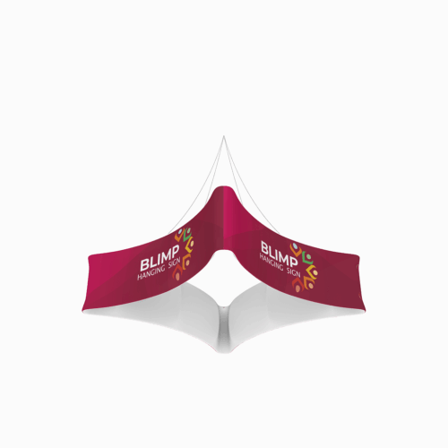 Quad Curved Blimp - Hanging Banner System - Double-Sided - 10ft x 24in