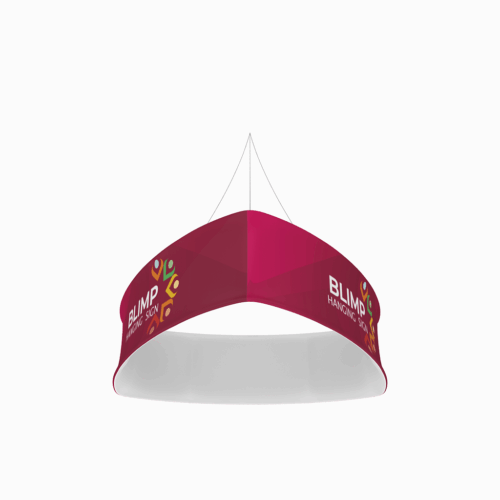 Trio Curved Blimp - Hanging Banner System - Single-Sided - 10ft x 36in