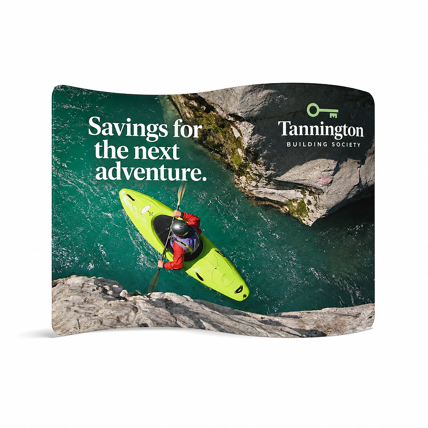 WaveLine® Display - Serpentine - 10ft S-Curve Frame - Double-Sided, shown with example artwork