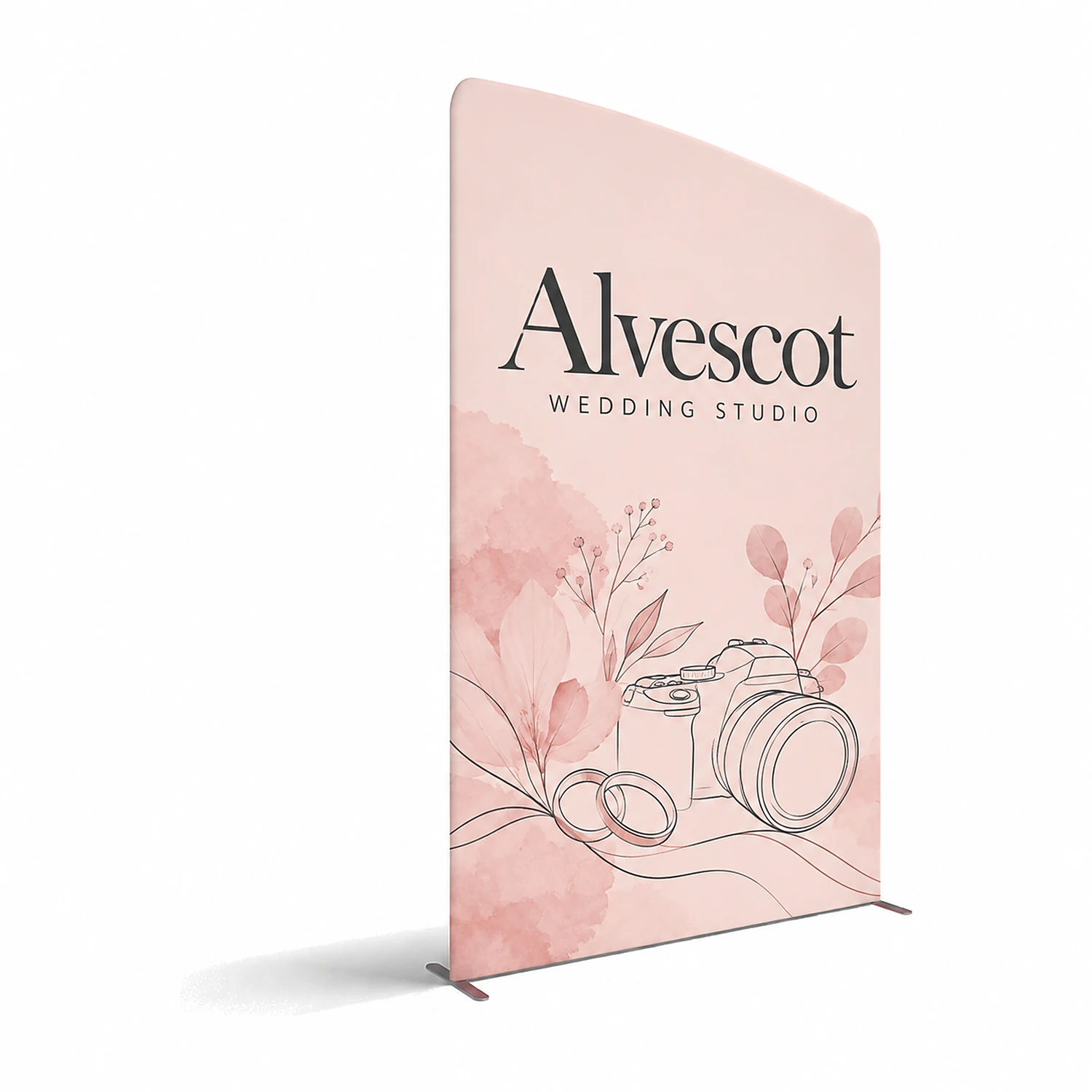 WaveLine® Display Wall A - Left - Hardware with Double-Sided Print, shown with example artwork