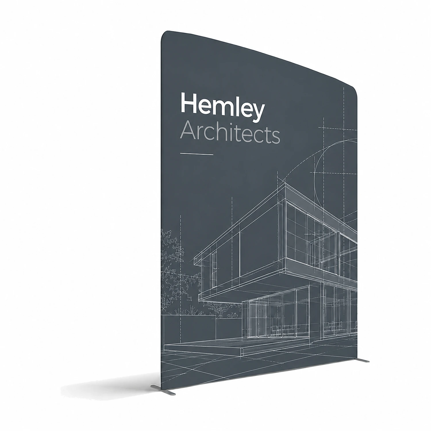 WaveLine® Display Wall C - Left - Hardware with Double-Sided Print, shown with example artwork