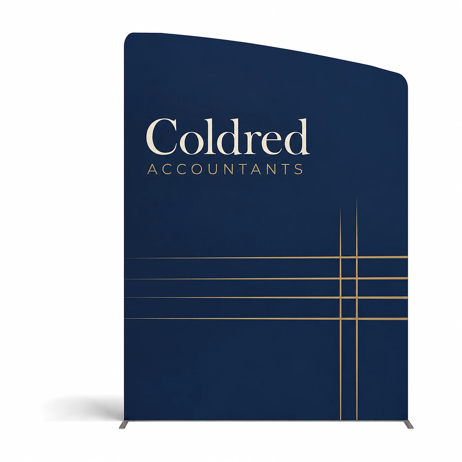 WaveLine® Display Wall C - Left - Hardware with Double-Sided Print, shown with example artwork
