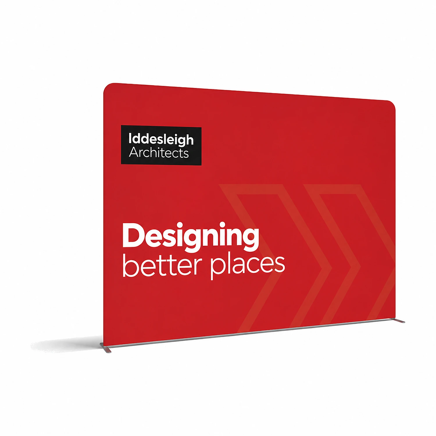 WaveLine® Display Wall F - Hardware with Double-Sided Print, shown with example artwork