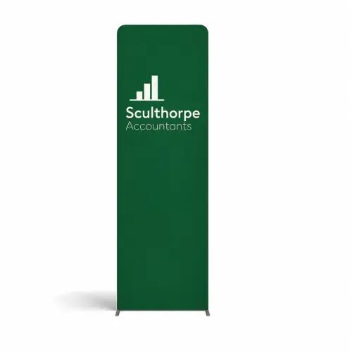 WaveLine® Display Wall H - Hardware with Double-Sided Print, shown with example artwork