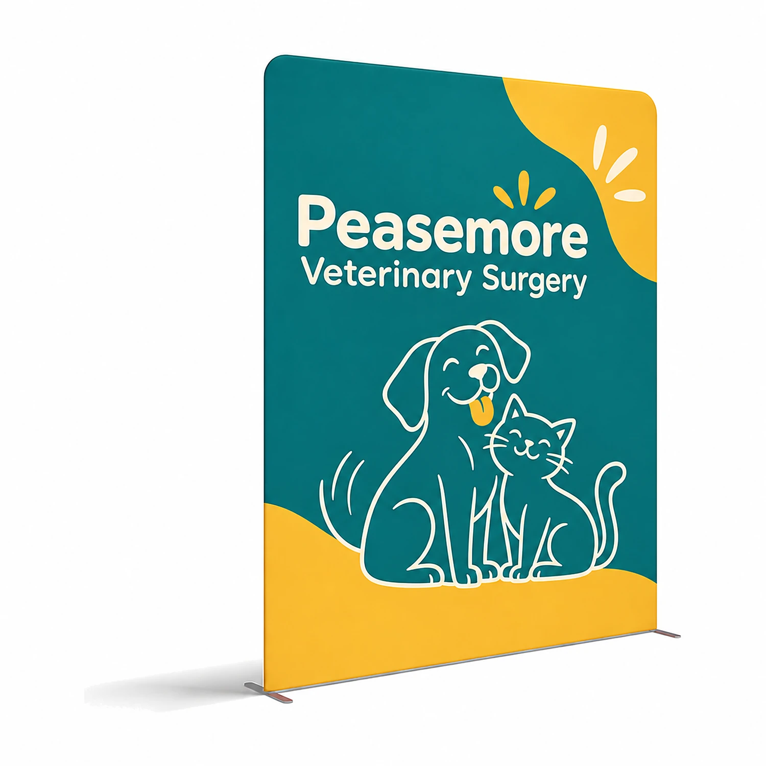 WaveLine® Display Wall M - Hardware with Double-Sided Print, shown with example artwork