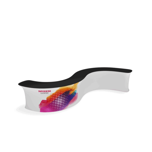 WaveLine InfoDesk Counter - S-Shaped - 186.6" x 42.8" x 39.4"