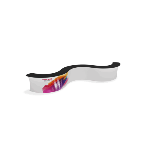 WaveLine InfoDesk Counter - W-Shaped - 266.9" x 42.8" x 39.4"